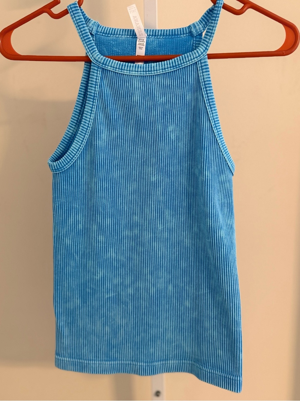 NWOT ZENANA Blue Ribbed Tank Top